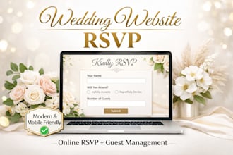 design a luxury wedding website with rsvp and photo gallery