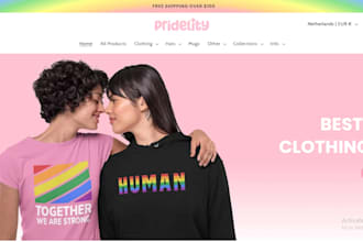 design lgbtq pride clothing shopify store lgbtq dropshipping store