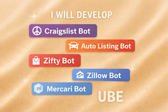develop craigslist bot, auto listing bot, zifty bot, zillow bot, mercari bot ube