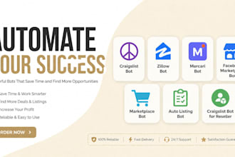 build craigslist bot, zillow bot, mercari bot,  and marketplace bot