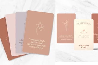 design printable affirmation motivational cards business card design in 12 hours