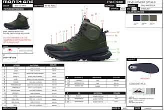 create professional shoe tech pack and footwear design for manufacturing