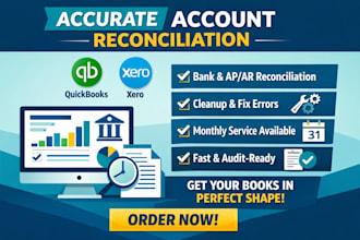 do quickbooks online setup, migration, cleanup, and monthly bookkeeping