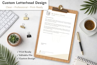 design a professional custom letterhead for your business