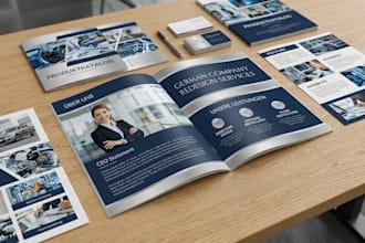 redesign german company brochure,product catalog company profile brochure flyer