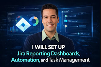 set up jira reporting dashboards, automation and task management