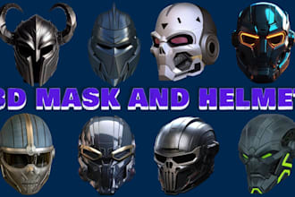 create printable 3d helmet,mask with clean topology