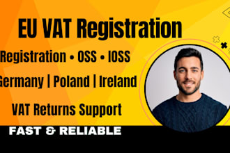 do germany, poland and ireland vat registration id,vies oss, ioss filing return