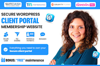 build a secure wordpress client portal with suitedash and membership website