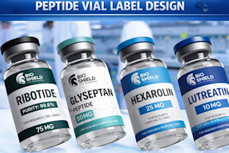 design product label design supplements labels peptide vial sarms peptide label