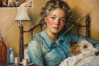 do professional hand drawn portrait oil painting on canvas