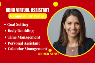 adhd virtual assistant personal VA accountability partner body doubling support
