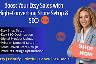 setup etsy shop etsy SEO digital products pod listings and etsy store management