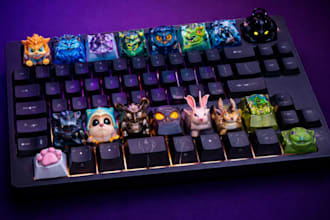 design custom artisan keycaps for mechanical keyboards, gaming and brands
