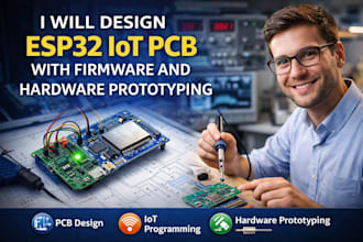 design esp32 iot pcb with firmware and hardware prototyping