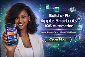 fix or build apple shortcuts ios automation with excel google sheets, API and ai