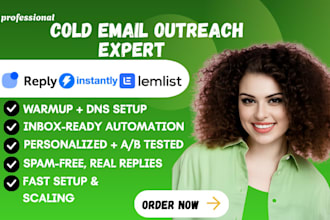 setup instantly ai reply io lemlist for cold email outreach, warmup sequences