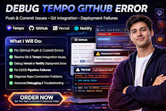 debug tempo github push error git integration vercel deploy fix fast nexjs react