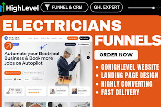 gohighlevel ghl for electricians funnels landing page electricians website CRM