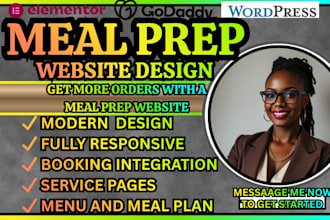 design a professional meal prep website to attract clients and boost orders