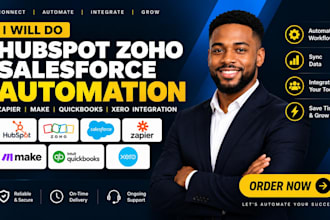 hubspot zoho salesforce automation zapier make quickbookmake  xero integration