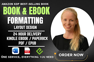 do book formatting, book layout design, kindle ebook format