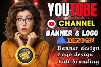 create a youtube banner and logo with full channel branding