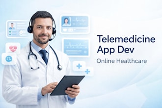 develop a telemedicine app for doctors, patients, video calls and health records