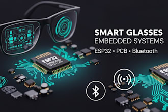 develop esp32 embedded systems for smart glasses, watch with pcb and bluetooth