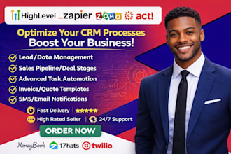setup zoho CRM workflows honeybook 17hats ghl zapier twilio stripe integrations