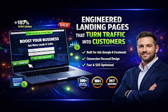 engineer wordpress landing page sales funnel google ads lead gen for saas