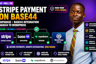 fix stripe payment on base44 supabase base44 integration base44 to wordpress