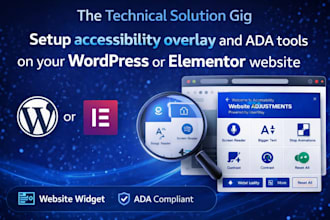 setup accessibility overlay and ada tools on your wordpress or elementor website