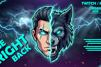design premium stream overlay, kick, twitch overlay, twitch logo, banner emotes
