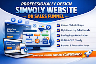 professionally design simvoly website  or sales funnel
