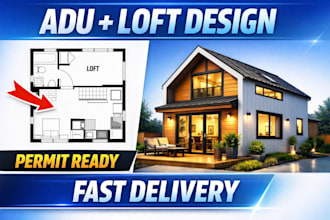 design loft conversion, adu, granny flat floor plan in pennsylvania california