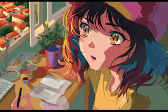draw anime character illustration
