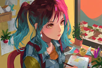 draw anime character illustration
