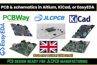 design pcb and schematic in altium, kicad, easyeda and deliver ready for jlcpcb