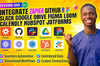 integrate zapier github slack google drive figma loom calendly hubspot jotforms