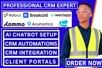 setup noloco crm, weclapp, kommo, acumatica, breakcold and jane app