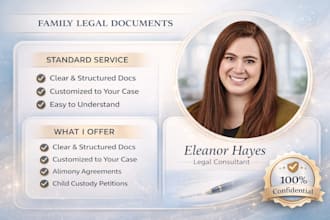 draft separation papers, divorce lawsuits, alimony and child custody petitions