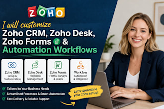 customize zoho CRM, zoho desk, zoho forms and automation workflows