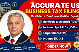 do accurate US business tax filing irs forms 1040 1065 1120 1120s