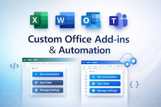 develop custom office addins for excel, word, outlook, ms office 365 powerpoint