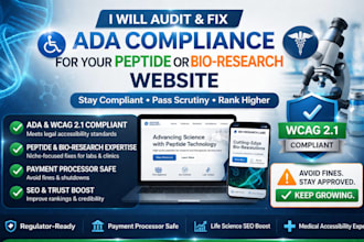 fix ada compliance and wcag 2 1 accessibility for peptide or bio research site