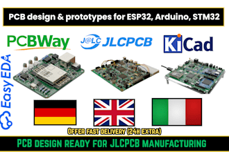 design professional pcb, schematic and esp32, arduino or stm32 hardware