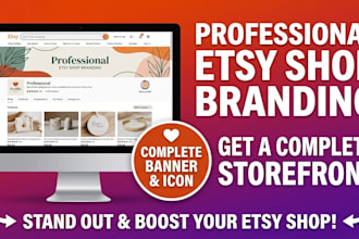 design a bold and colorful etsy shop banner and icon for your store