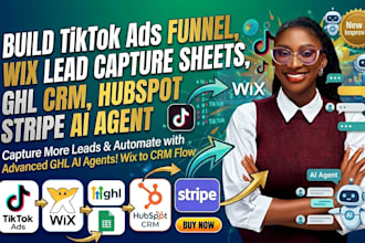 build tiktok ads funnel wix lead capture sheets ghl CRM hubspot stripe ai agent