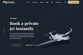 design wix aircraft charter website private jet rental aviation service website